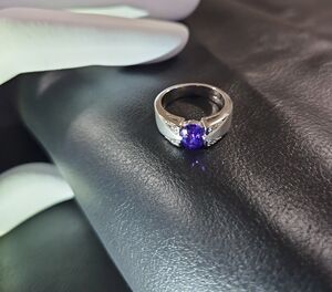 Elegant Silver and Purple Gemstone Ring